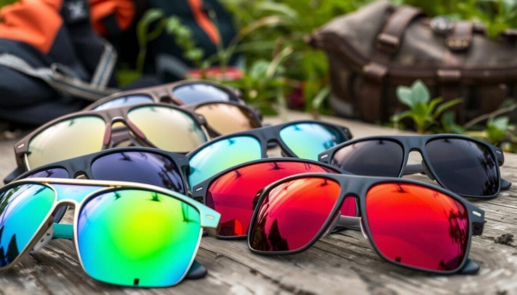 Lunettes de randonnée avec différents types de verres